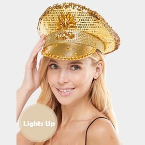  Super Fun! Light Up Sequin Captain's Hat